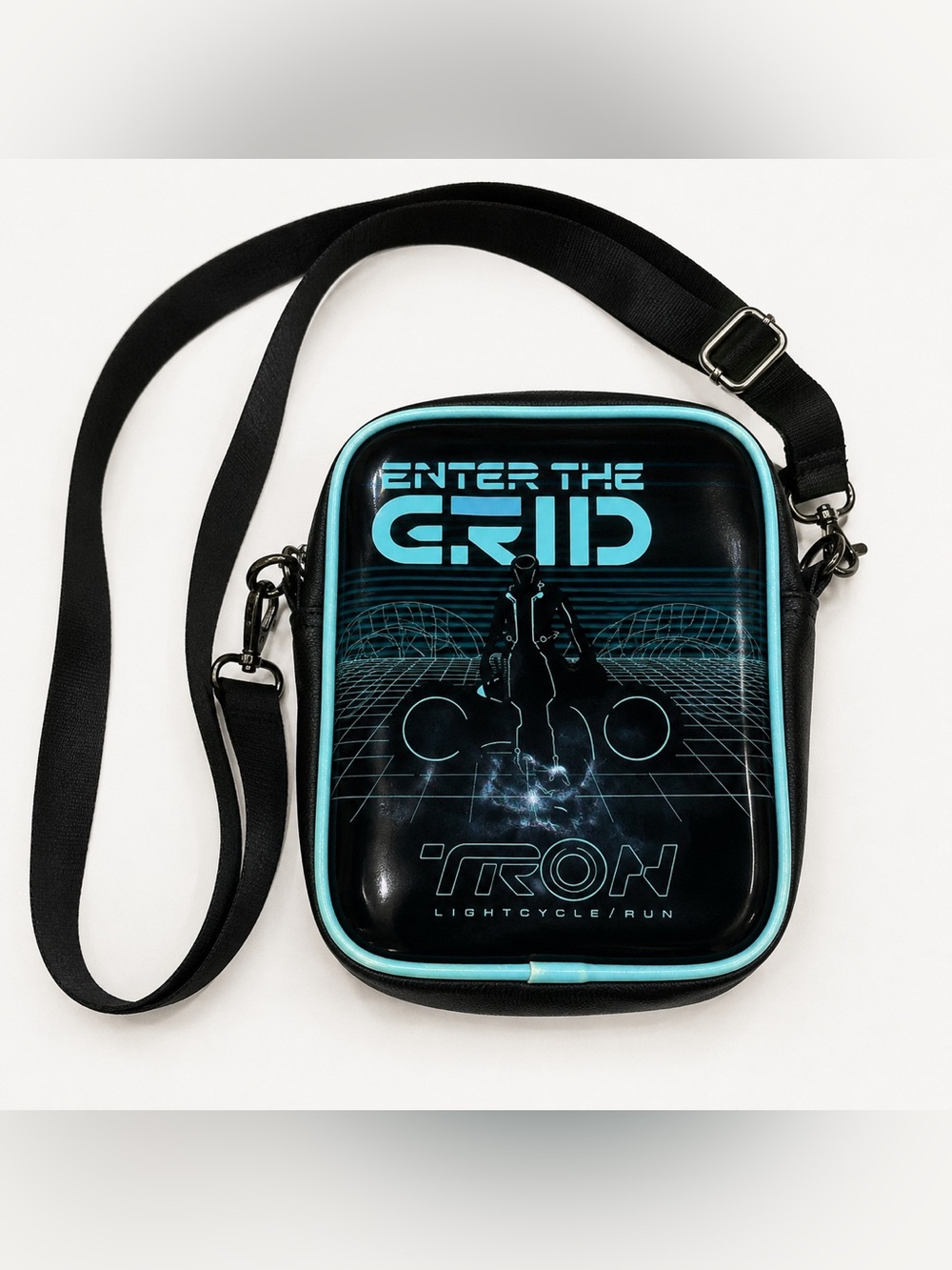 Disney Parks TRON Lightcycle Run Crossbody Bag Black & Blue Shoulder Bag‎